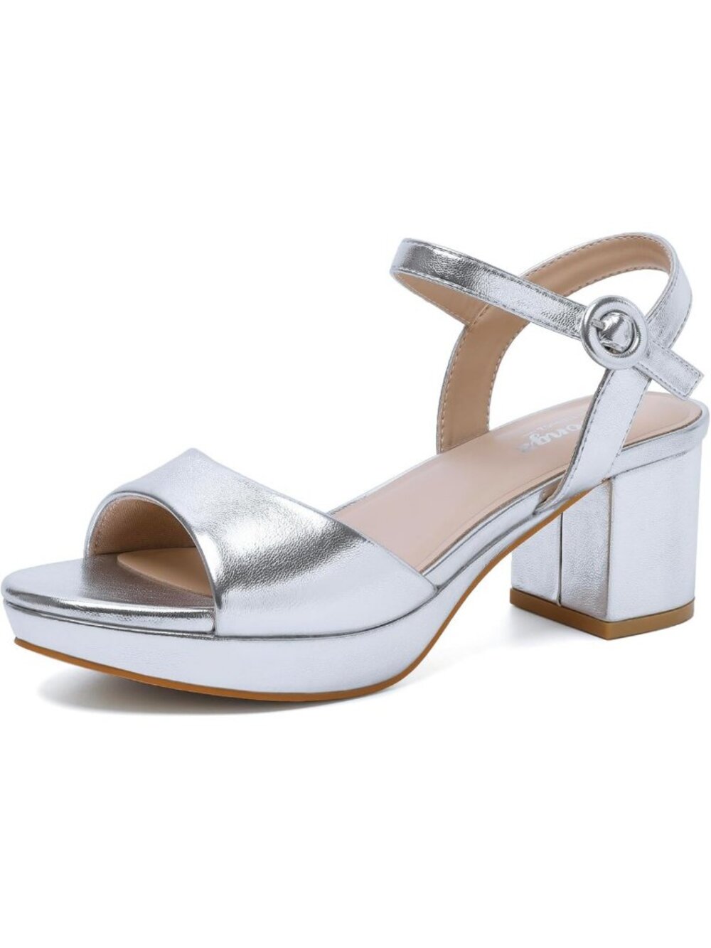 Chunky Block Heel Platform Sandals - Open Toe Strappy Ankle Strap Heels for Work